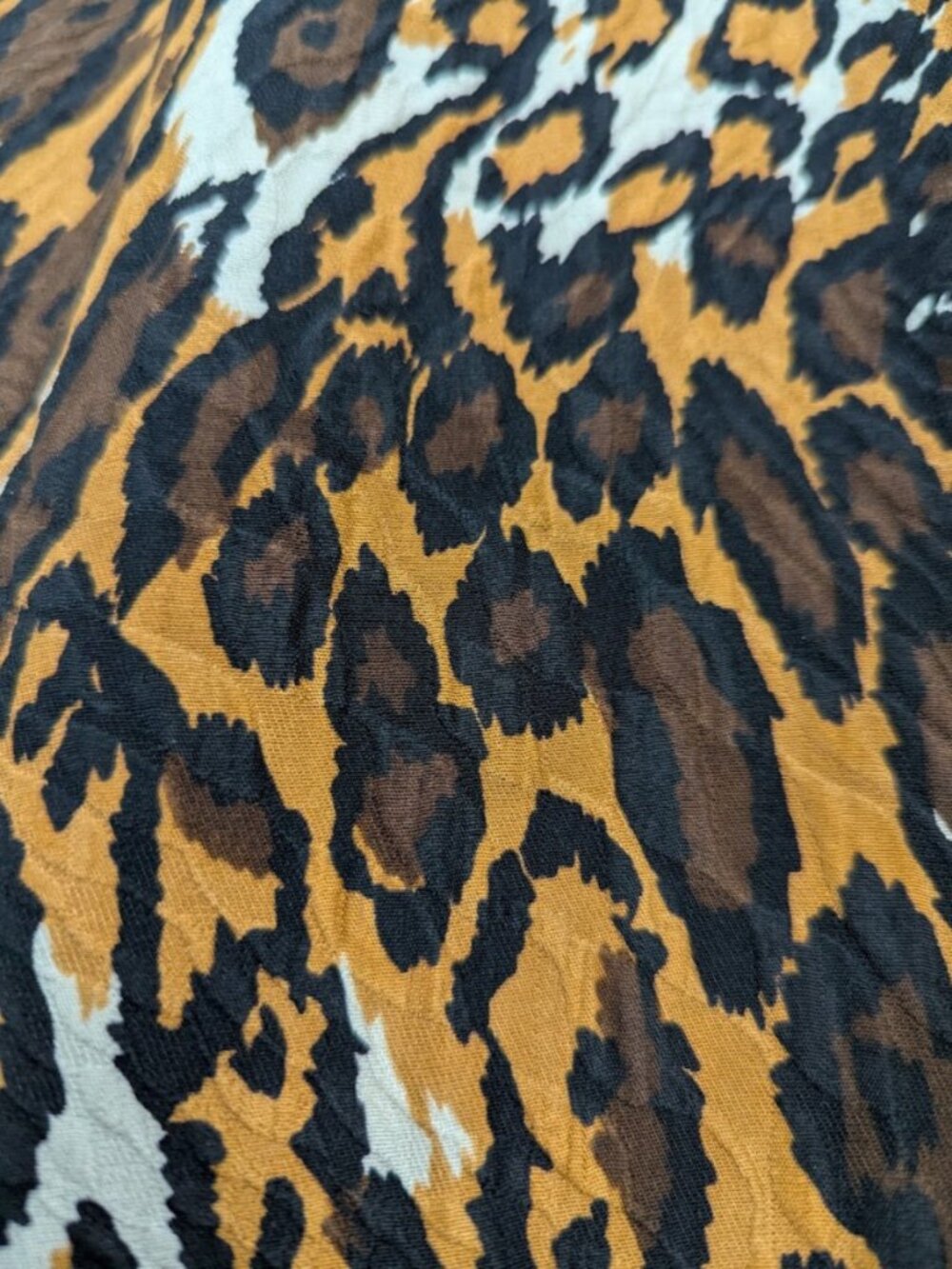 Silk 6 Leopard Jacket Animal Print 80s Crinkled Oversized Mob Wife Elegance - Picture 12 of 16